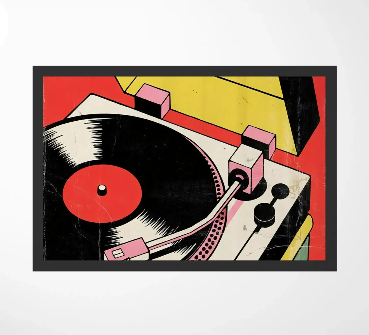 Giradischi retrò in stile pop art colorato zerbino da Plain Thoughts