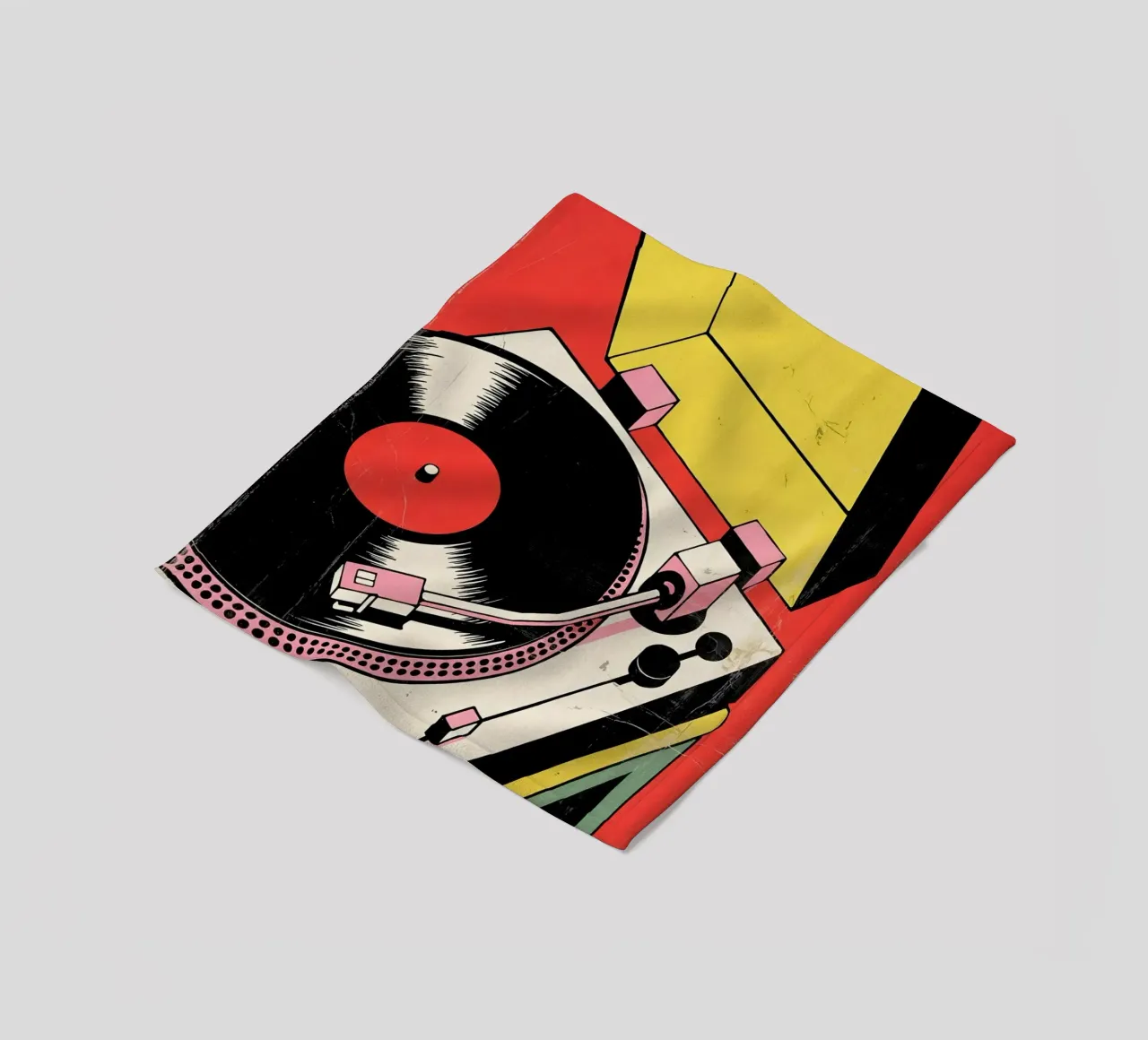 Giradischi retrò in stile pop art colorato coperta in pile da Plain Thoughts