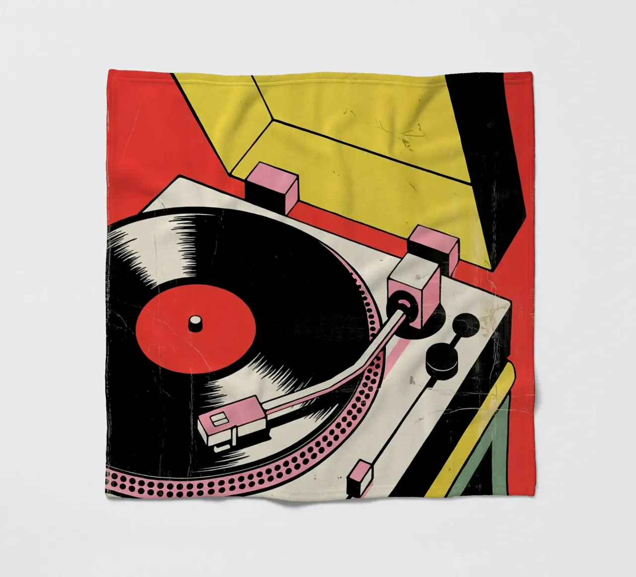 Giradischi retrò in stile pop art colorato coperta in pile da Plain Thoughts