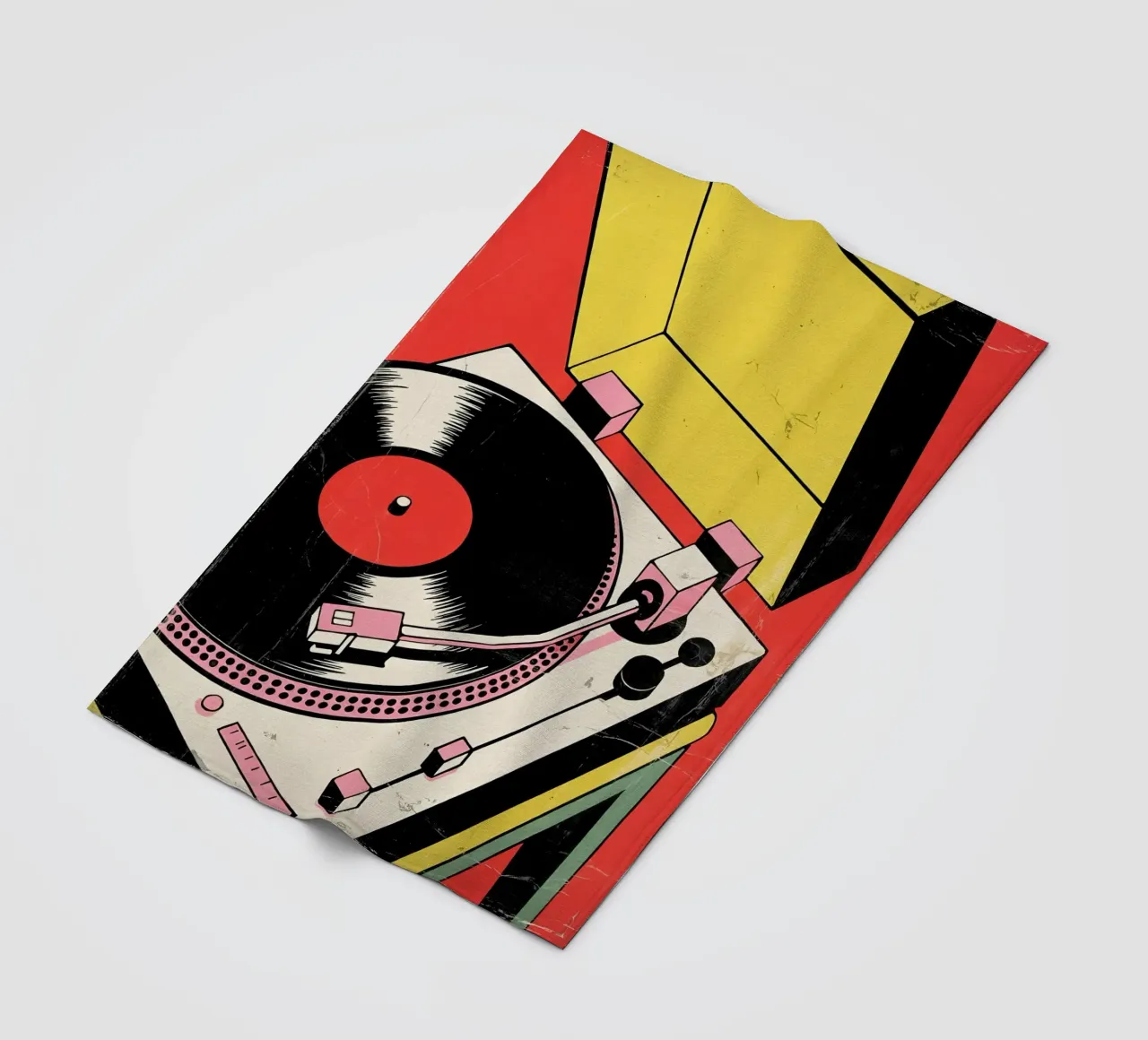 Giradischi retrò in stile pop art colorato coperta in pile da Plain Thoughts