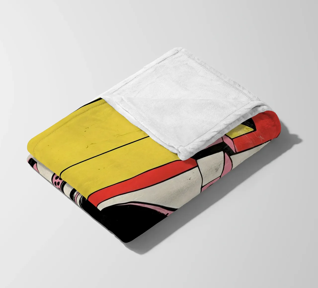 Giradischi retrò in stile pop art colorato coperta in pile da Plain Thoughts