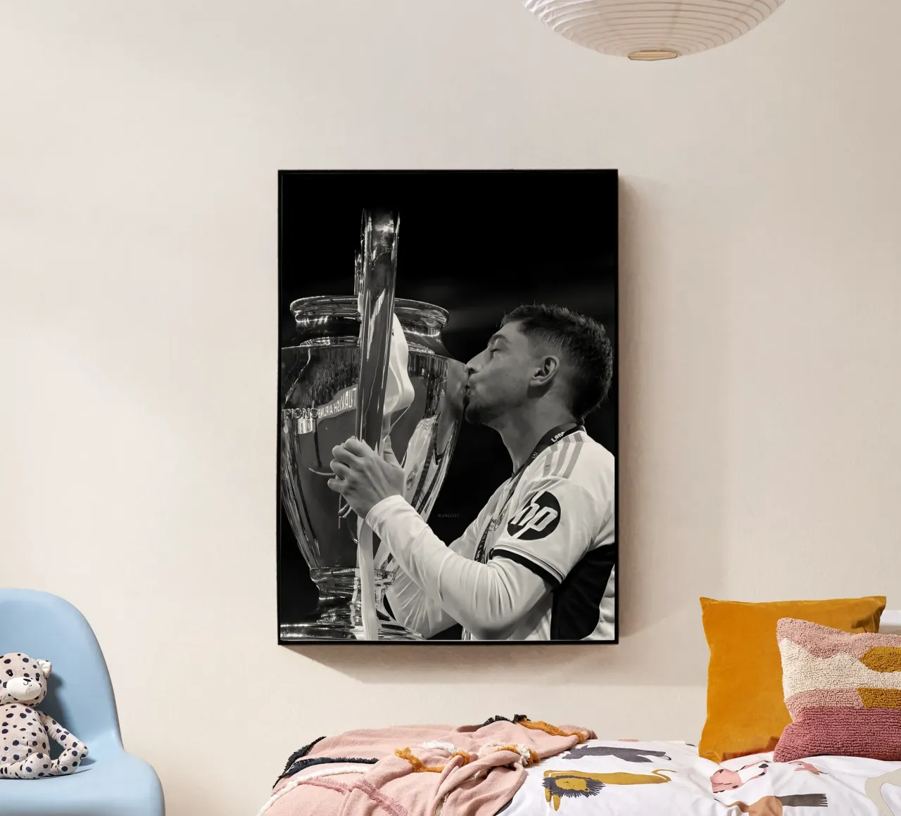 Federico Valverde plexiglass da Black White Poster