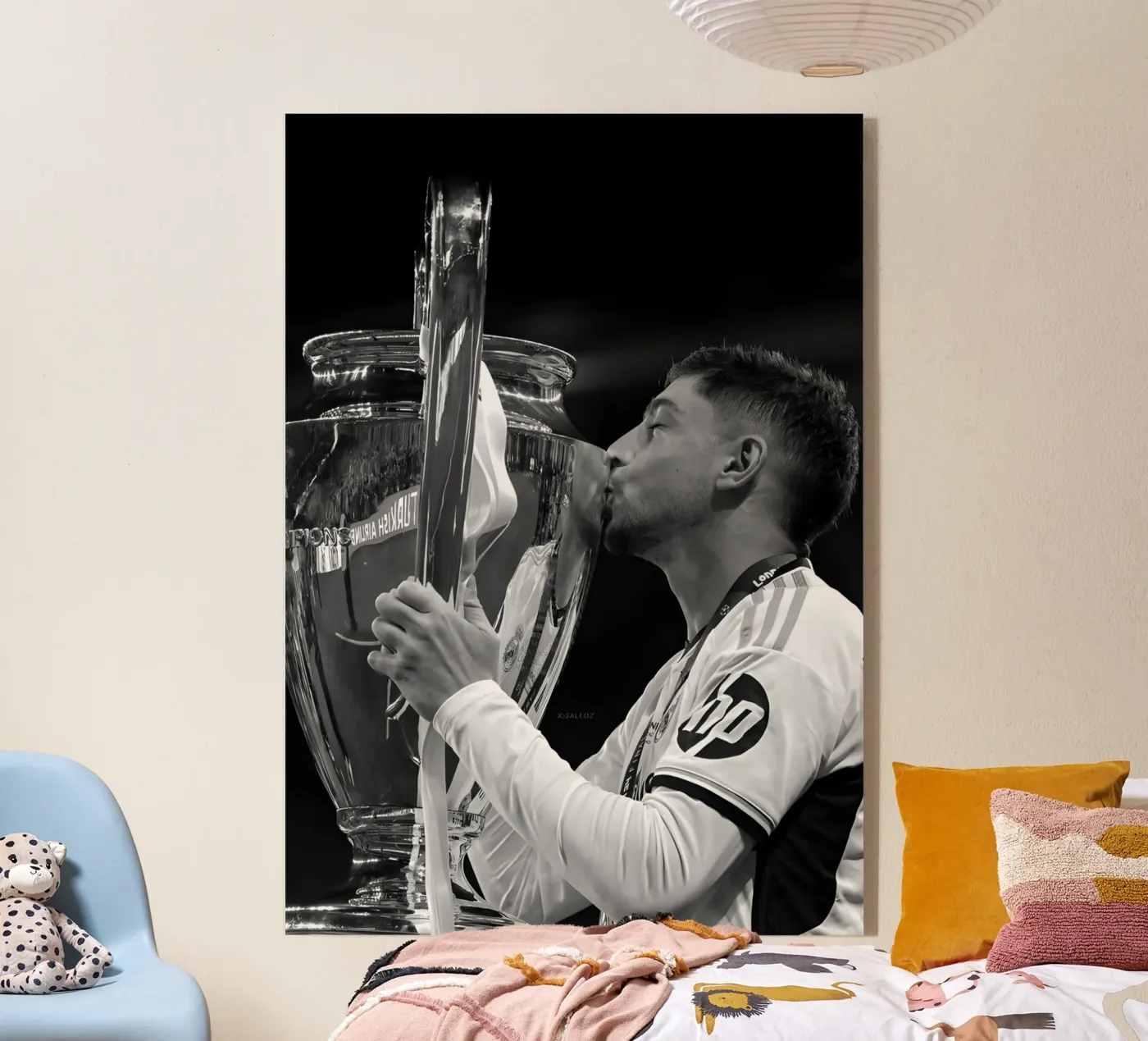 Federico Valverde plexiglass da Black White Poster