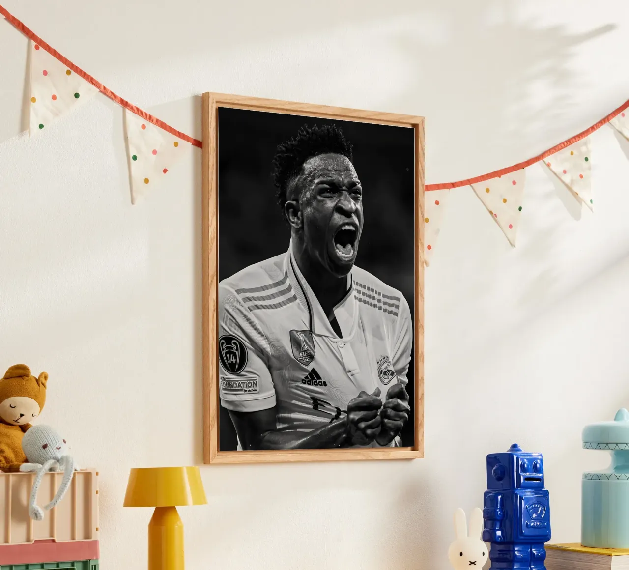 Vinícius Júnior plexiglass da Black White Poster