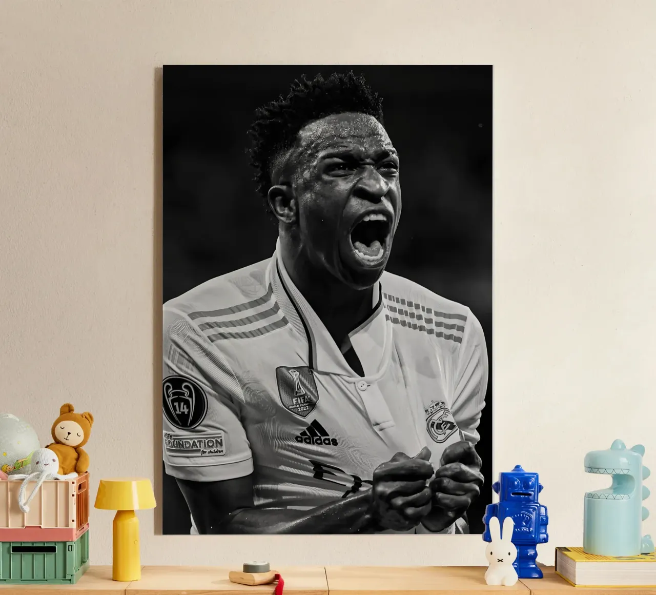 Vinícius Júnior plexiglass da Black White Poster