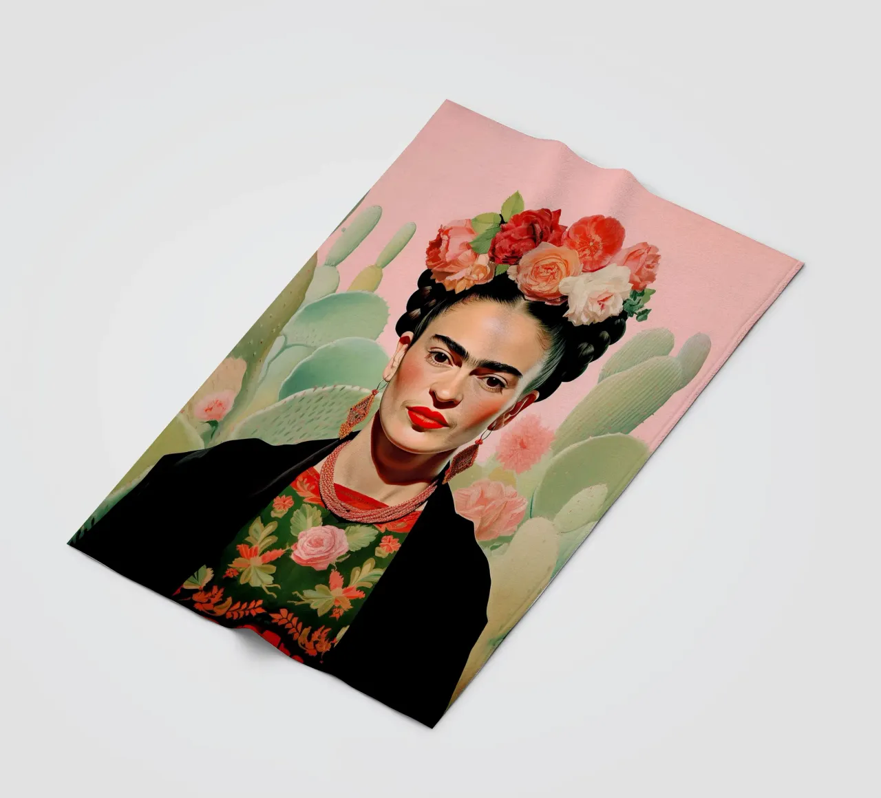 Frida Kahlo "Resilient Heart" coperta in pile da Fantasias Florales