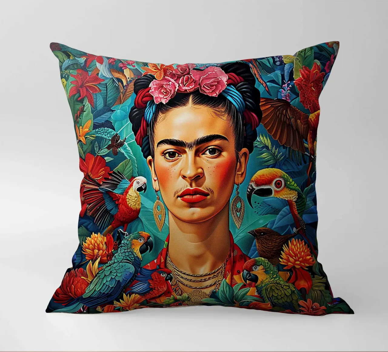 Frida Kahlo "Brave Expressions" cuscino da Fantasias Florales