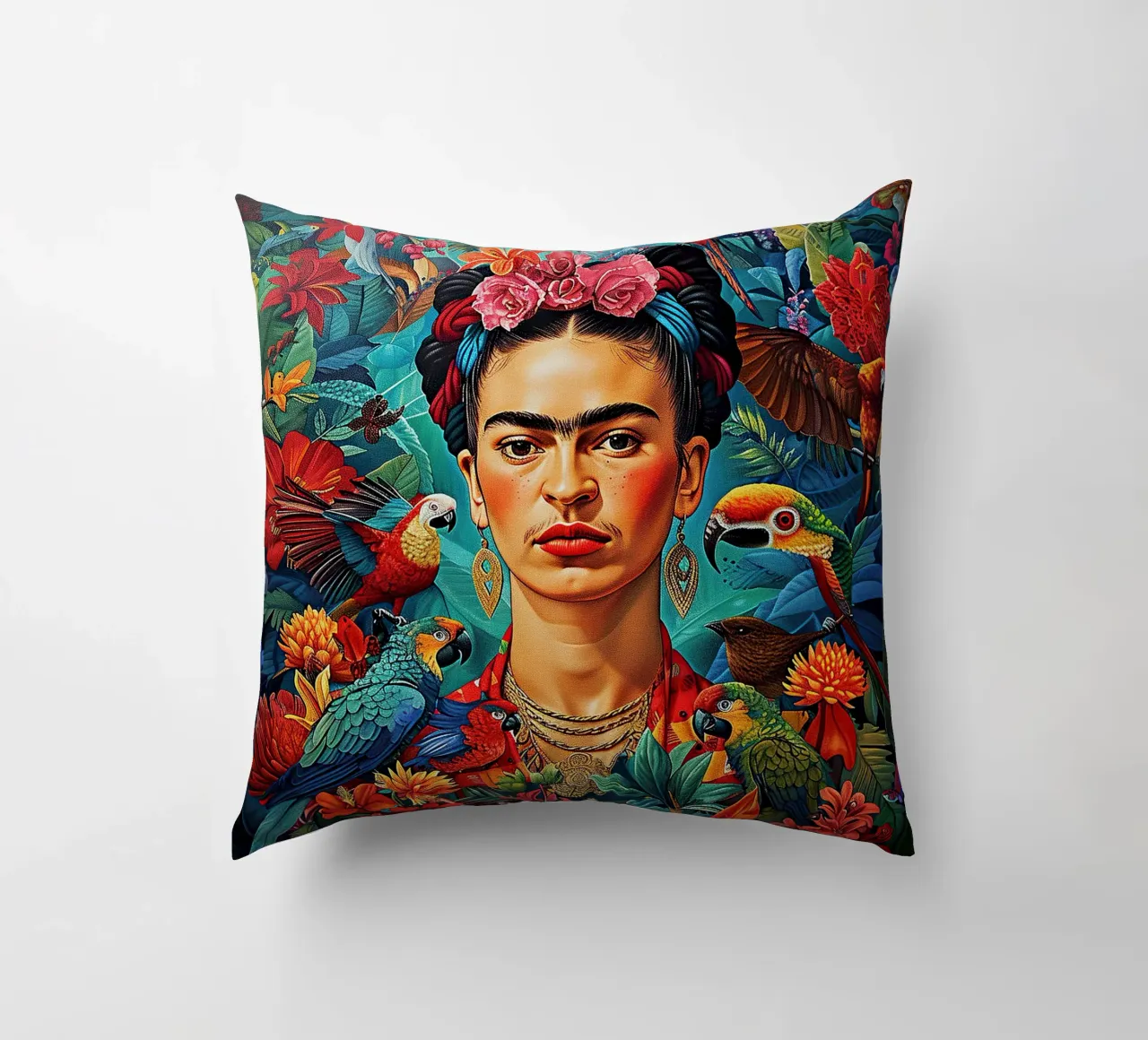 Frida Kahlo "Brave Expressions" cuscino da Fantasias Florales
