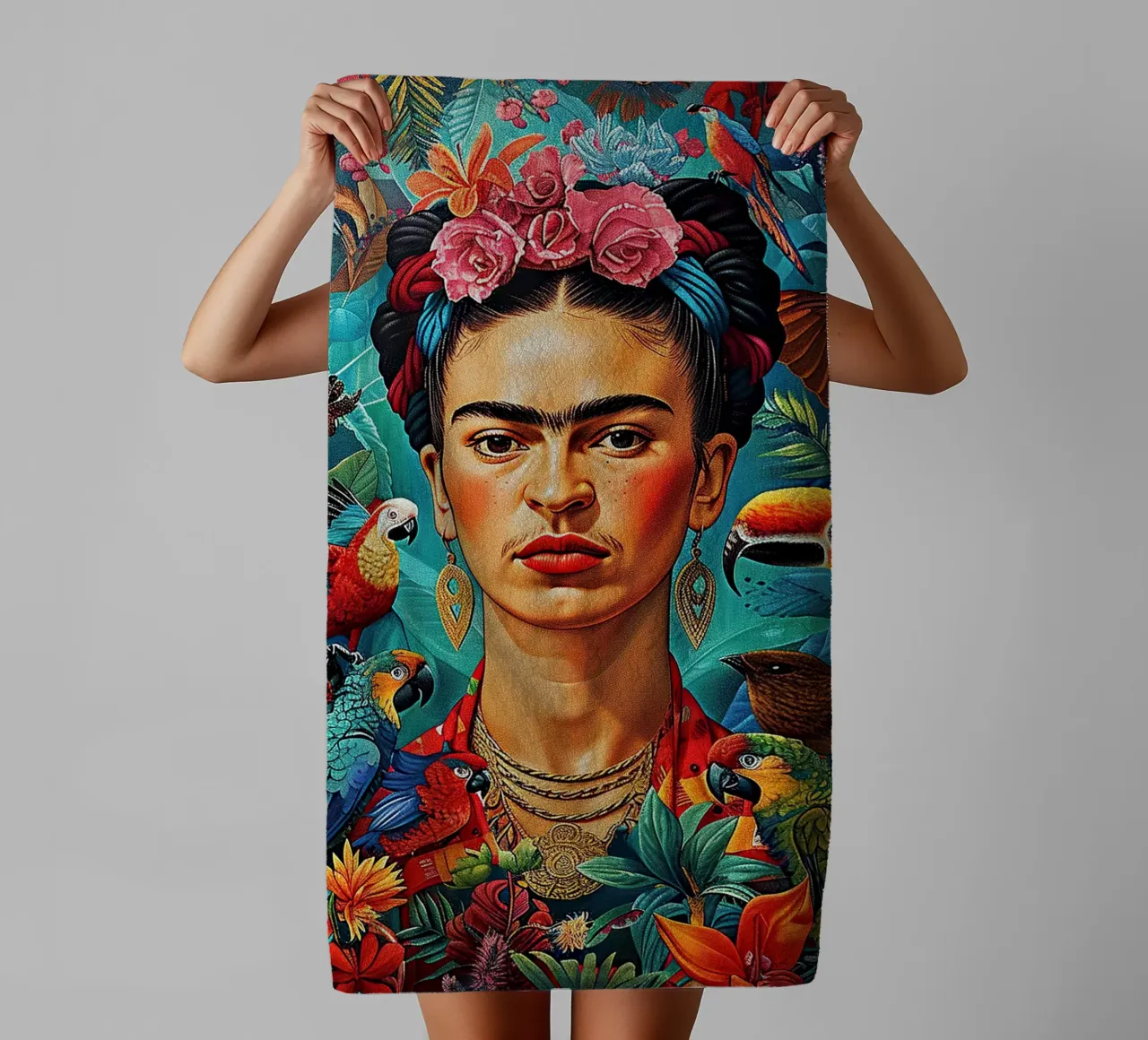 Frida Kahlo "Brave Expressions" asciugamano da bagno da Fantasias Florales