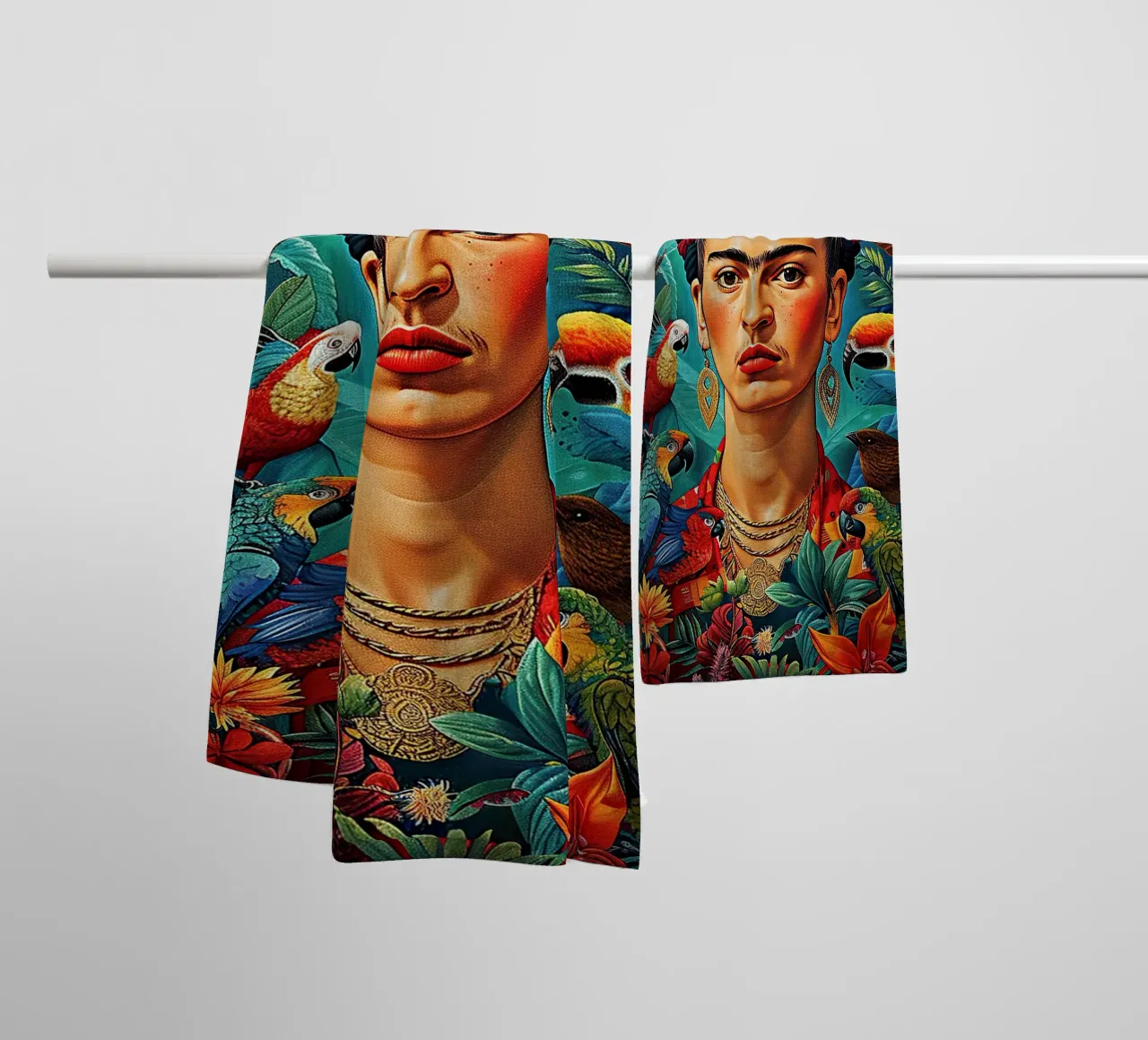 Frida Kahlo "Brave Expressions" asciugamano da bagno da Fantasias Florales