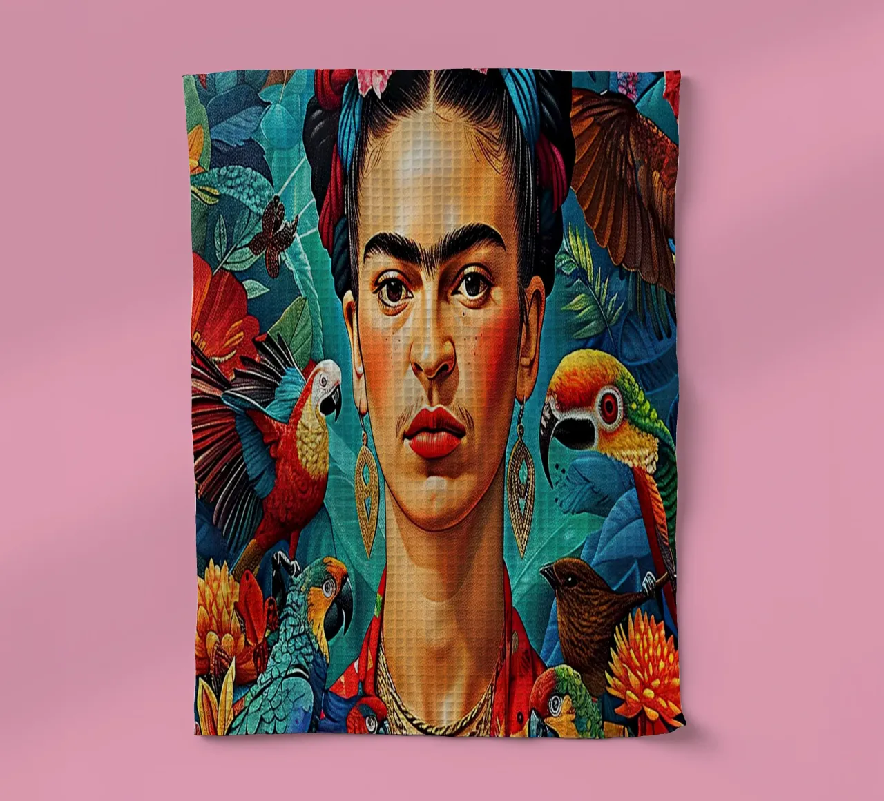 Frida Kahlo "Brave Expressions" canovaccio da cucina da Fantasias Florales