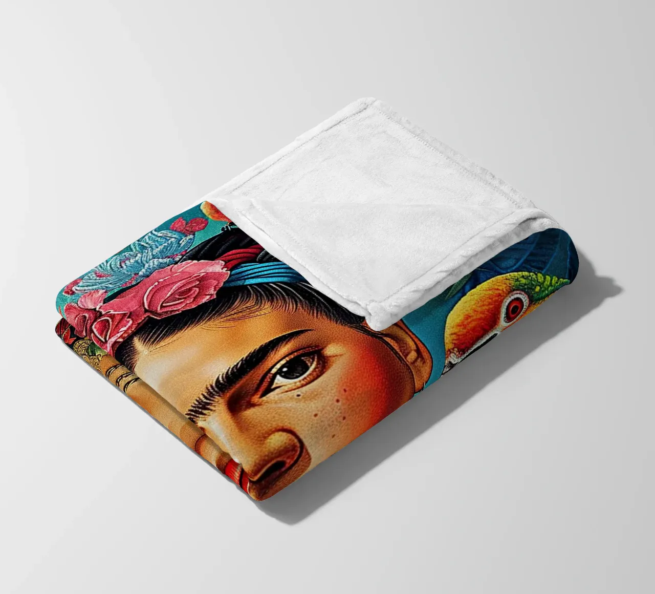Frida Kahlo "Brave Expressions" coperta in pile da Fantasias Florales