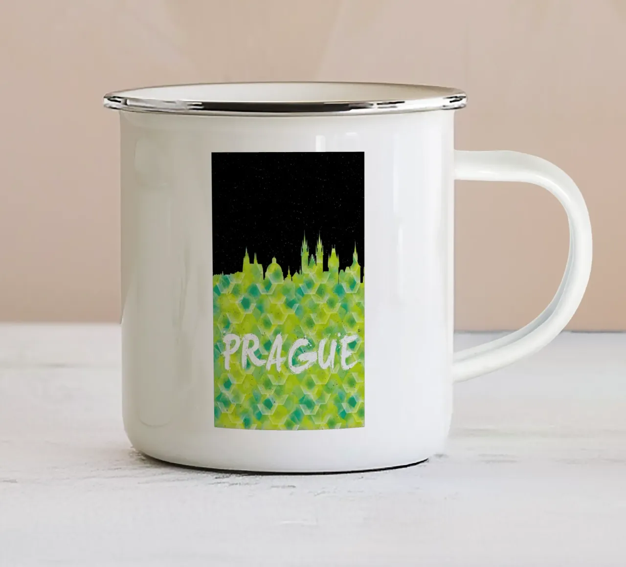 Prague tazza in smalto da Danny Ivan