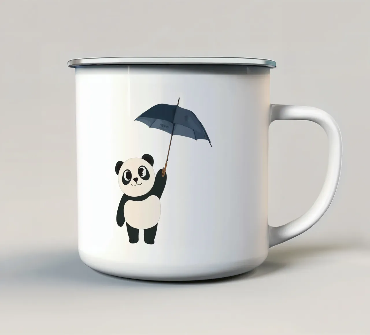 Panda sotto la pioggia tazza in smalto da The Little Animals Club