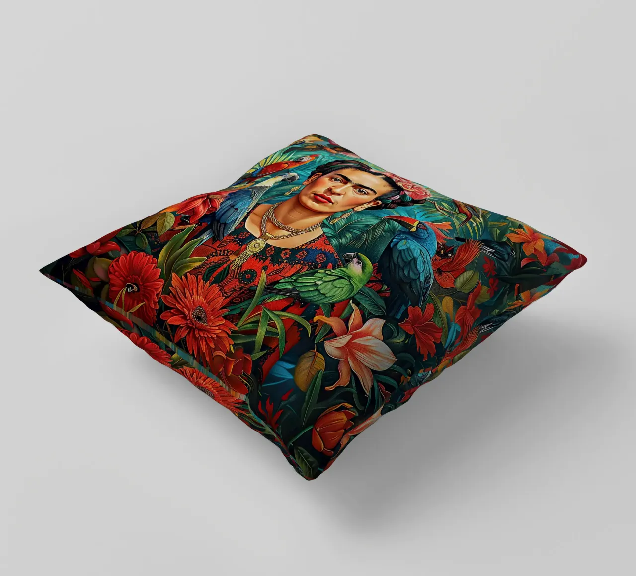 Frida Kahlo "Colors of Courage" cuscino da Fantasias Florales