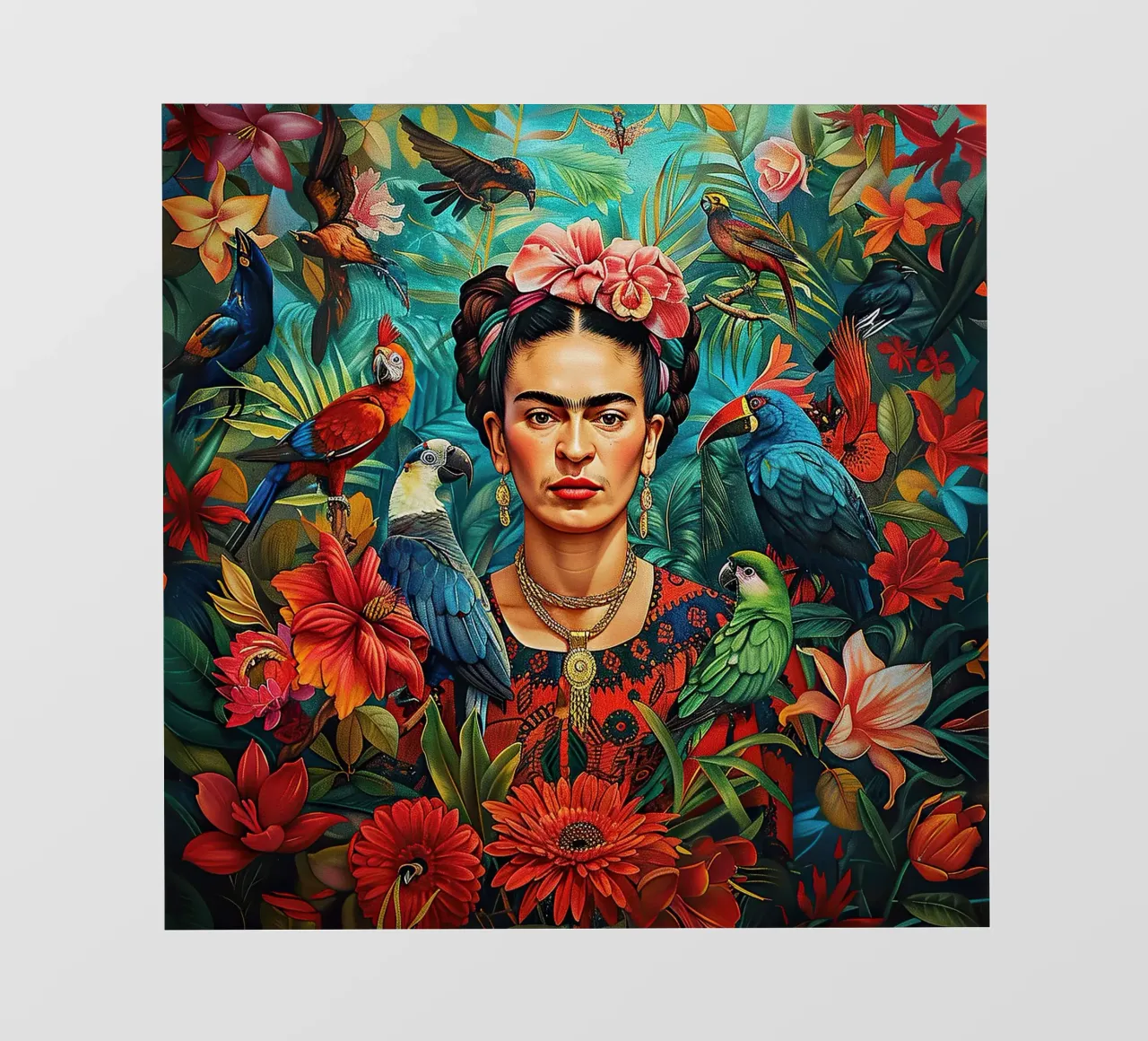 Frida Kahlo "Colors of Courage" telo in pvc da Fantasias Florales