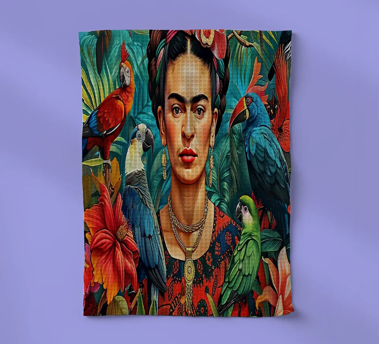 Frida Kahlo "Colors of Courage" canovaccio da cucina da Fantasias Florales