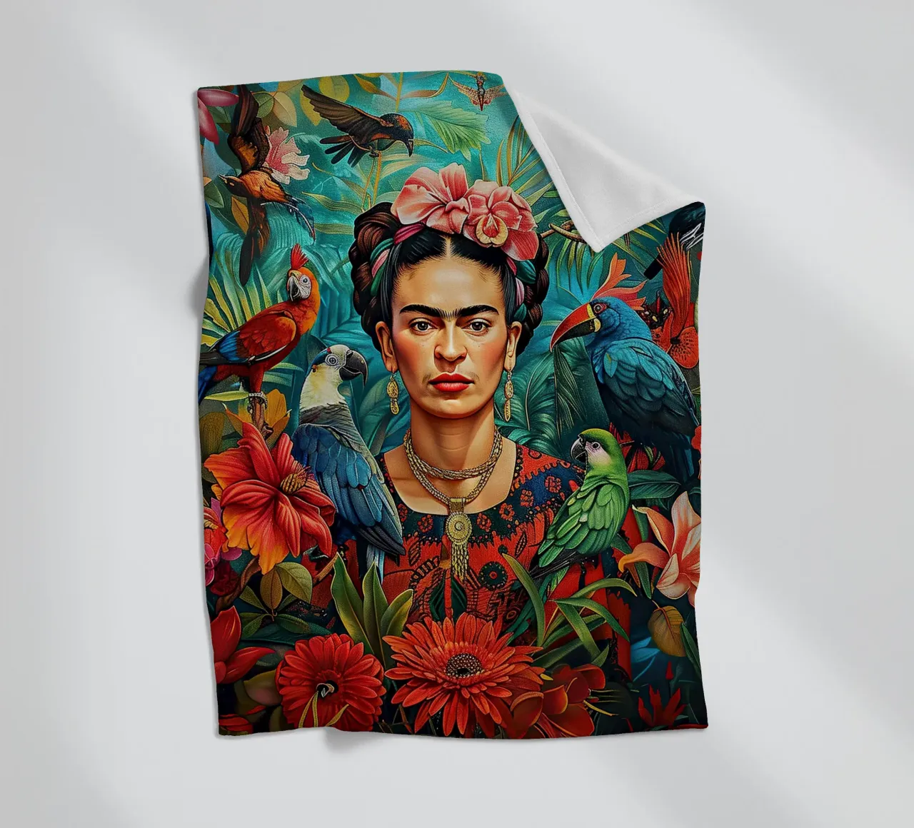 Frida Kahlo "Colors of Courage" coperta in pile da Fantasias Florales