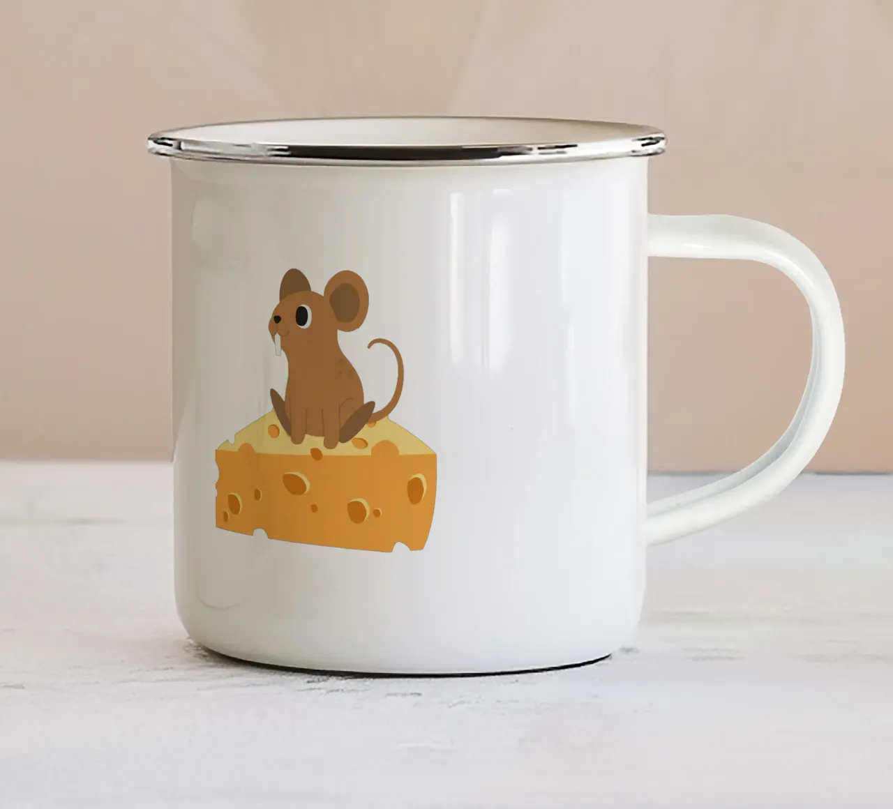 Il topolino sul formaggio tazza in smalto da The Little Animals Club