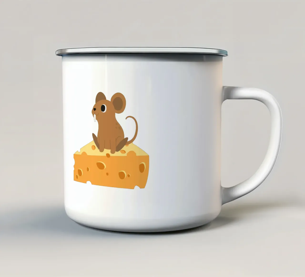 Il topolino sul formaggio tazza in smalto da The Little Animals Club