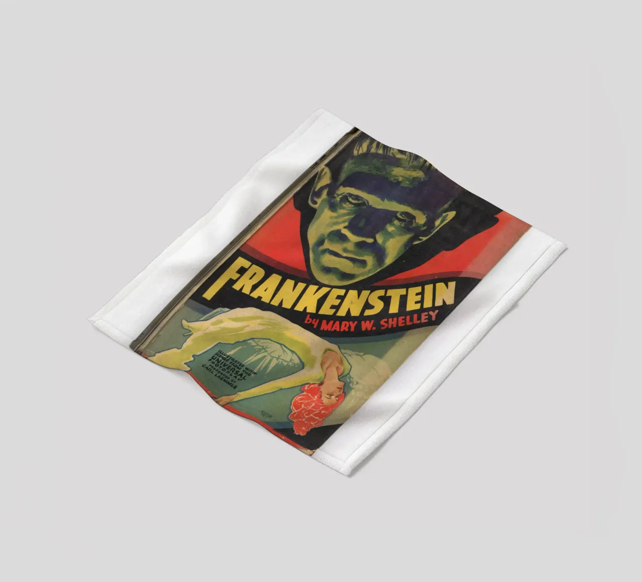 Frankenstein Book Cover Print fleece blanket by MissLiterarty