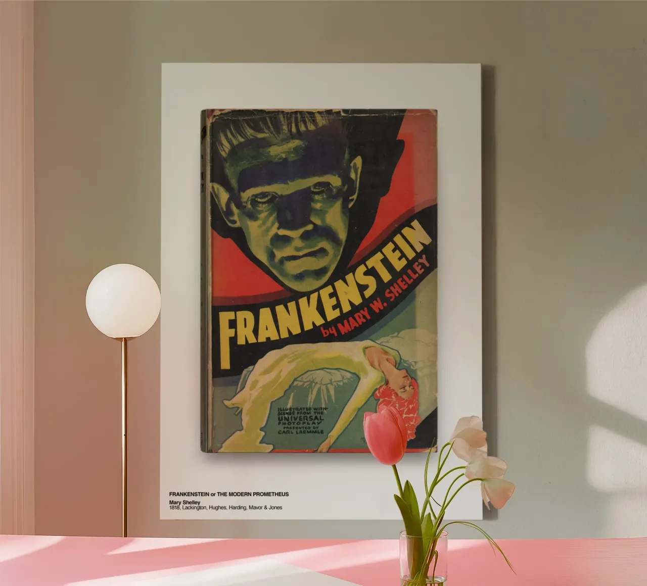 Frankenstein Buchcover Druck Leinwand von MissLiterarty
