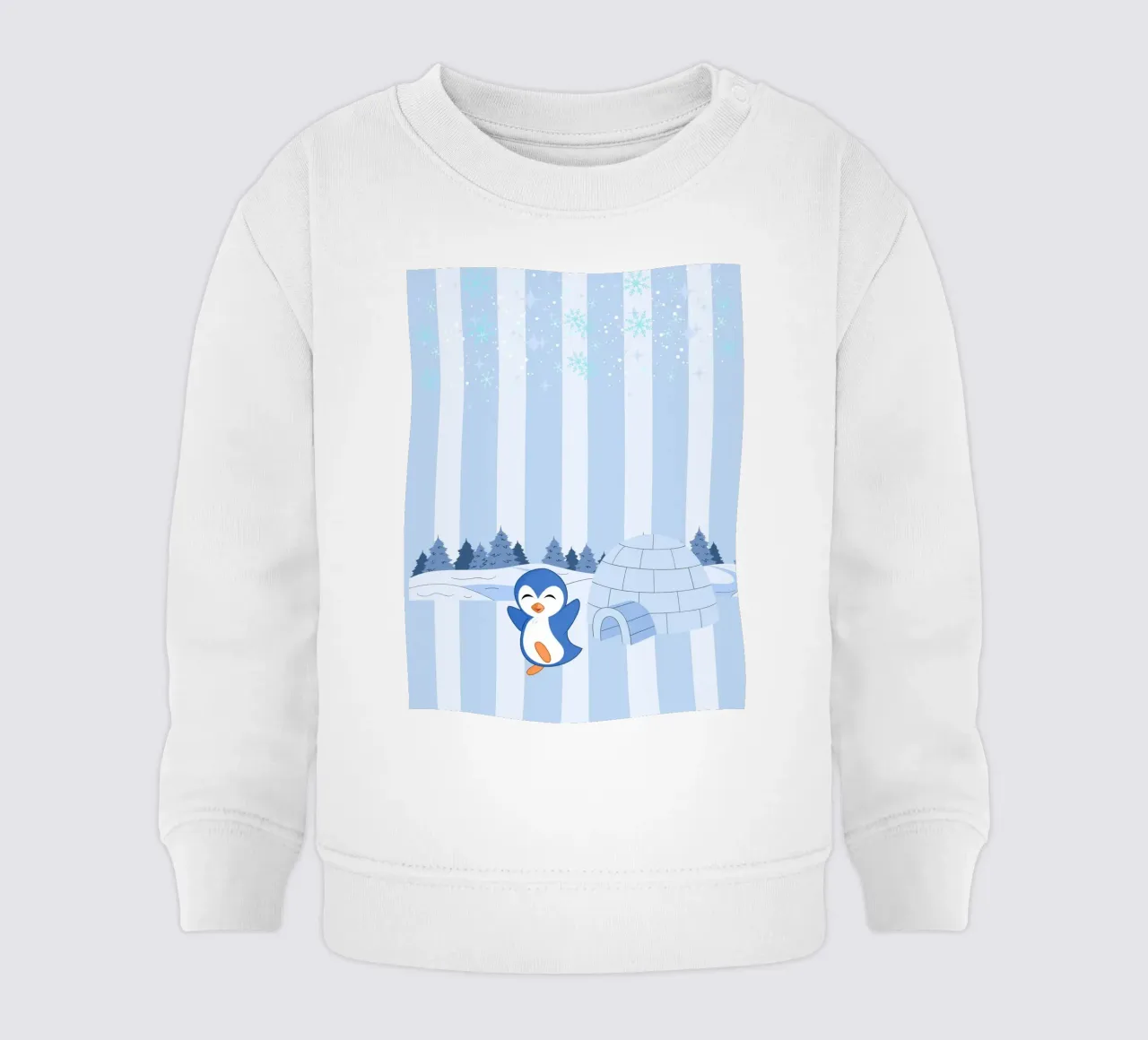 Un pinguino felice nella neve felpa neonato da The Little Animals Club