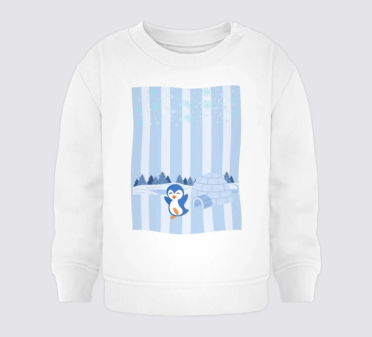 Un pinguino felice nella neve felpa neonato da The Little Animals Club