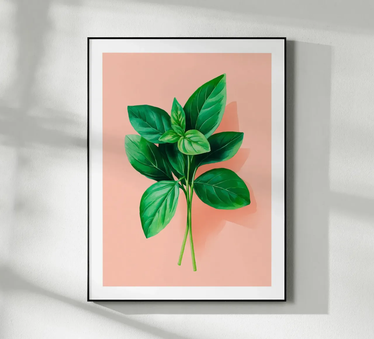 Foglie di basilico fresco plexiglass da Spice & Spoon Studio