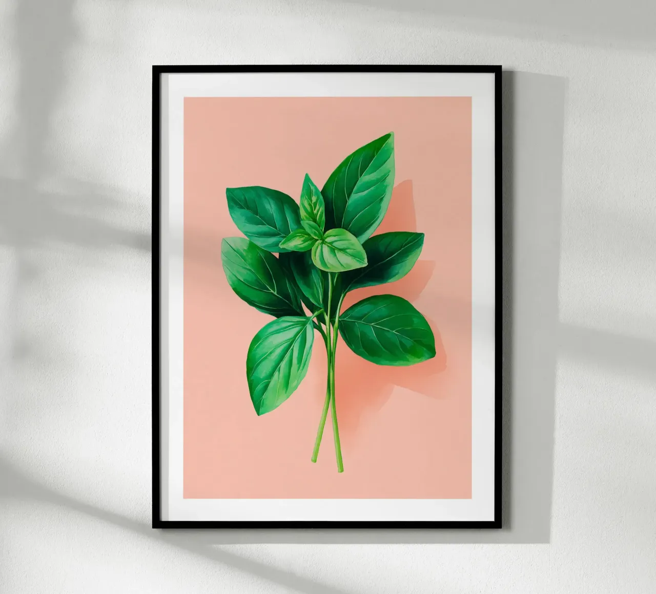 Foglie di basilico fresco carta hahnemühle da Spice & Spoon Studio