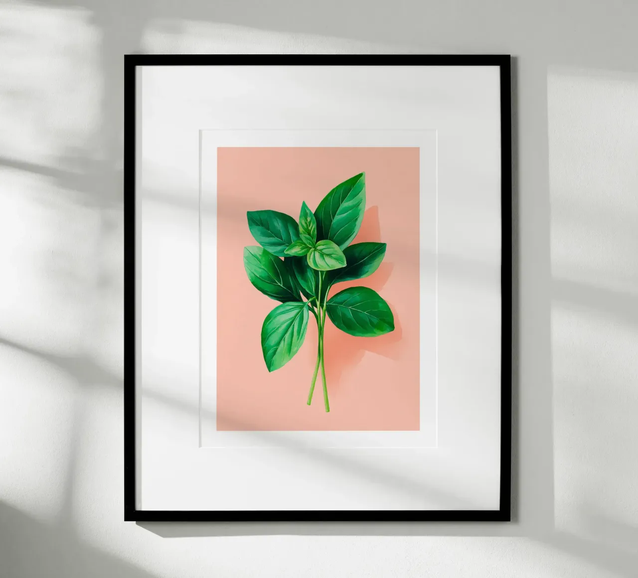 Foglie di basilico fresco carta hahnemühle da Spice & Spoon Studio