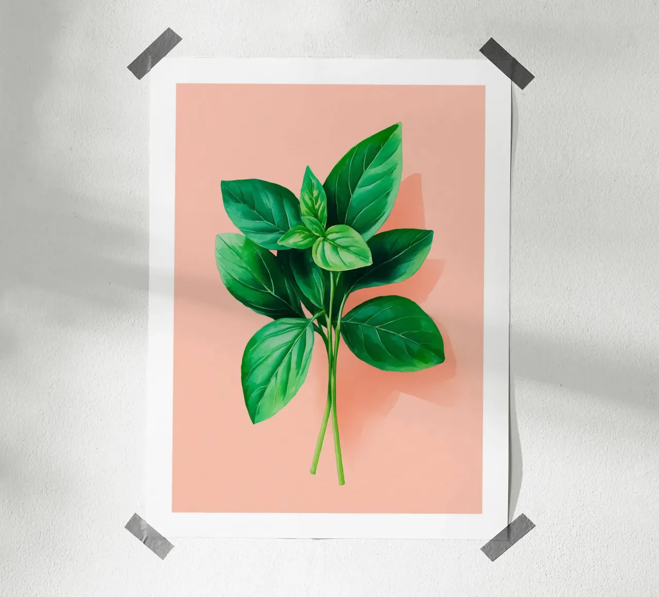 Foglie di basilico fresco carta hahnemühle da Spice & Spoon Studio