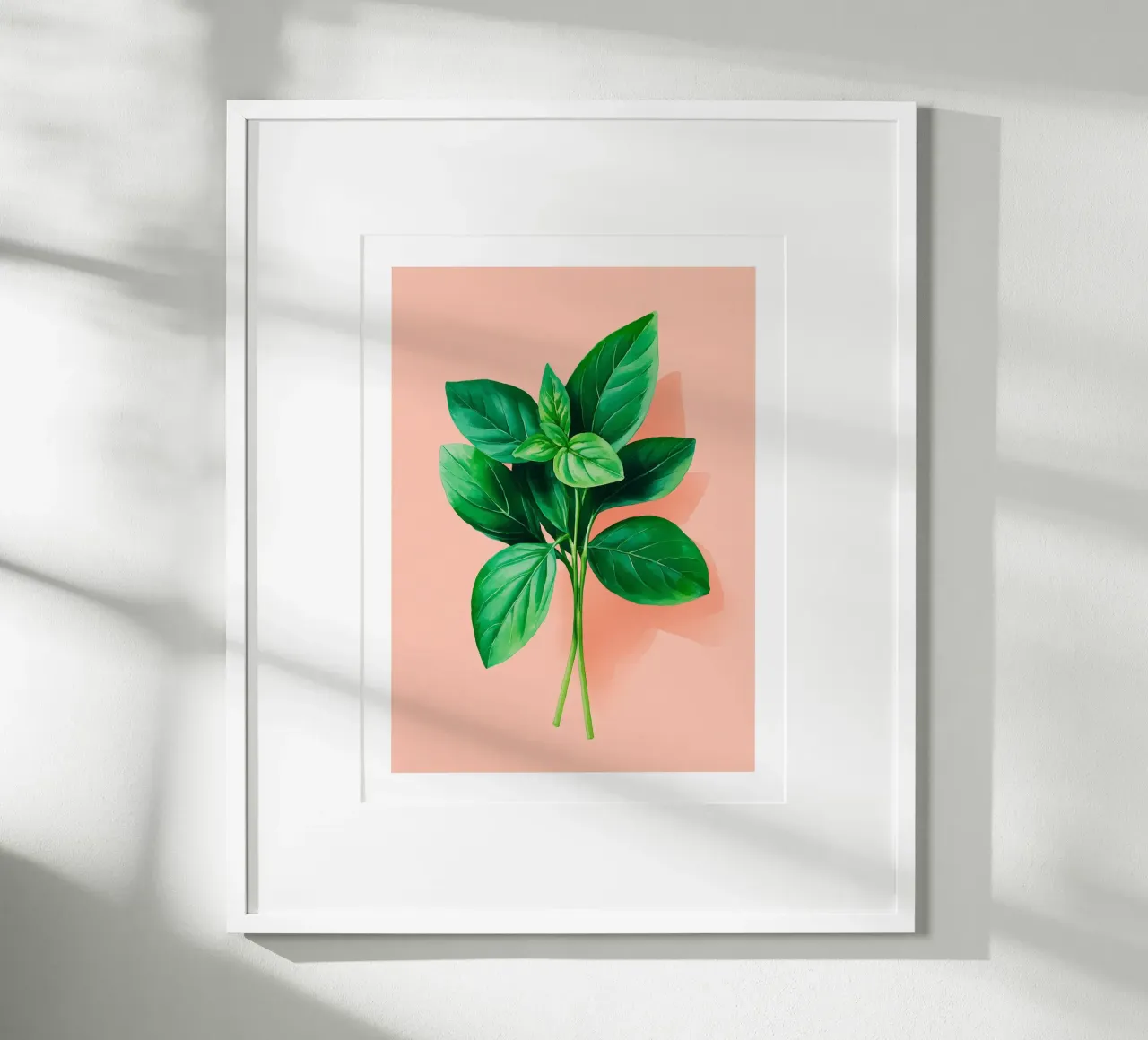 Foglie di basilico fresco carta hahnemühle da Spice & Spoon Studio