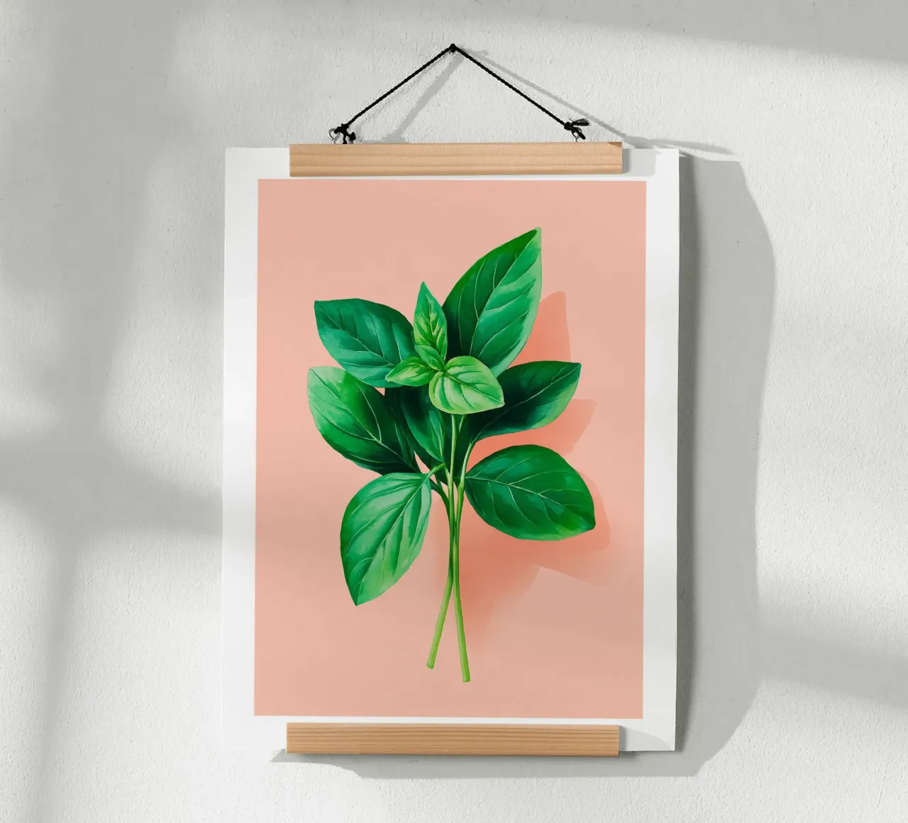 Foglie di basilico fresco carta hahnemühle da Spice & Spoon Studio