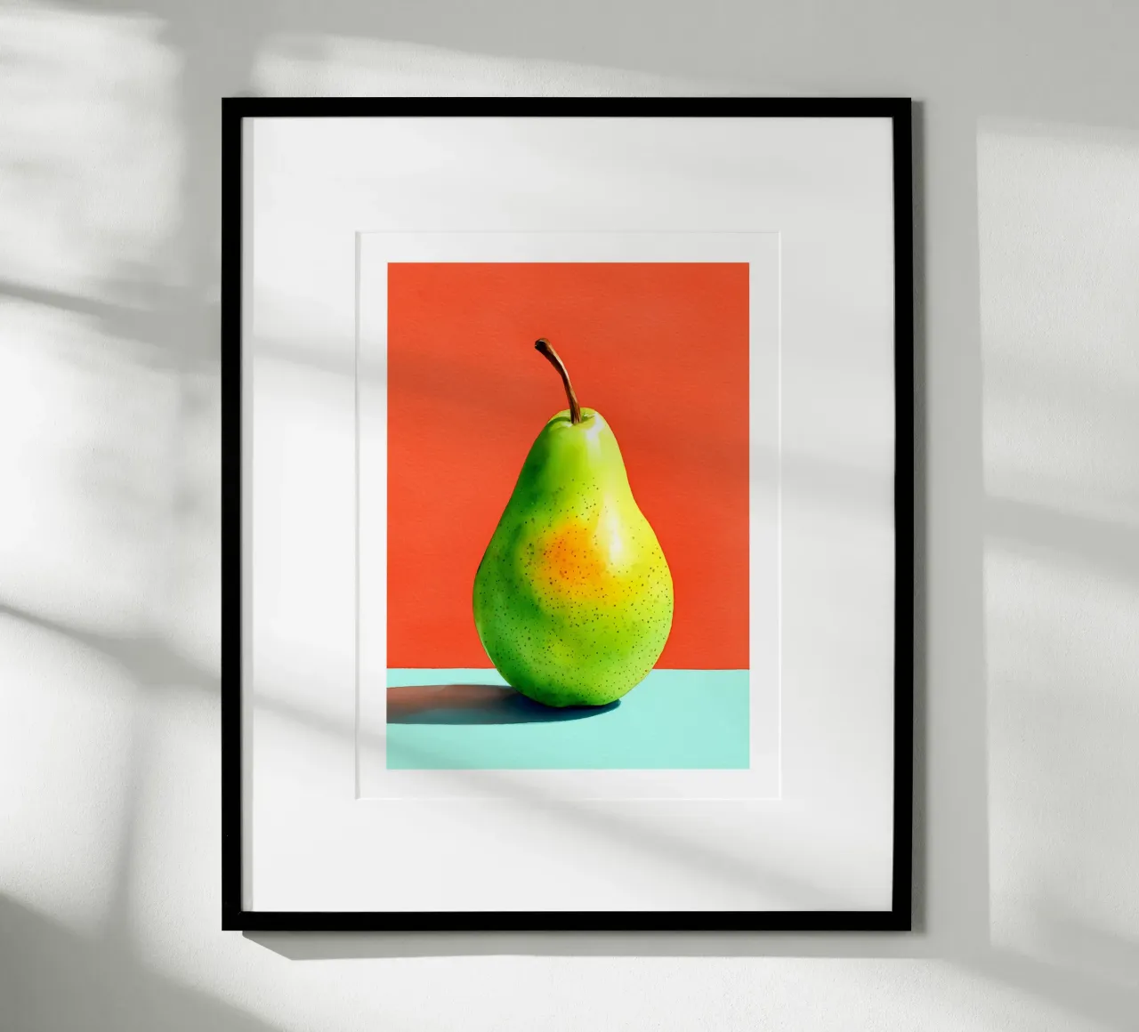 Heldergroene peer poster van Spice & Spoon Studio