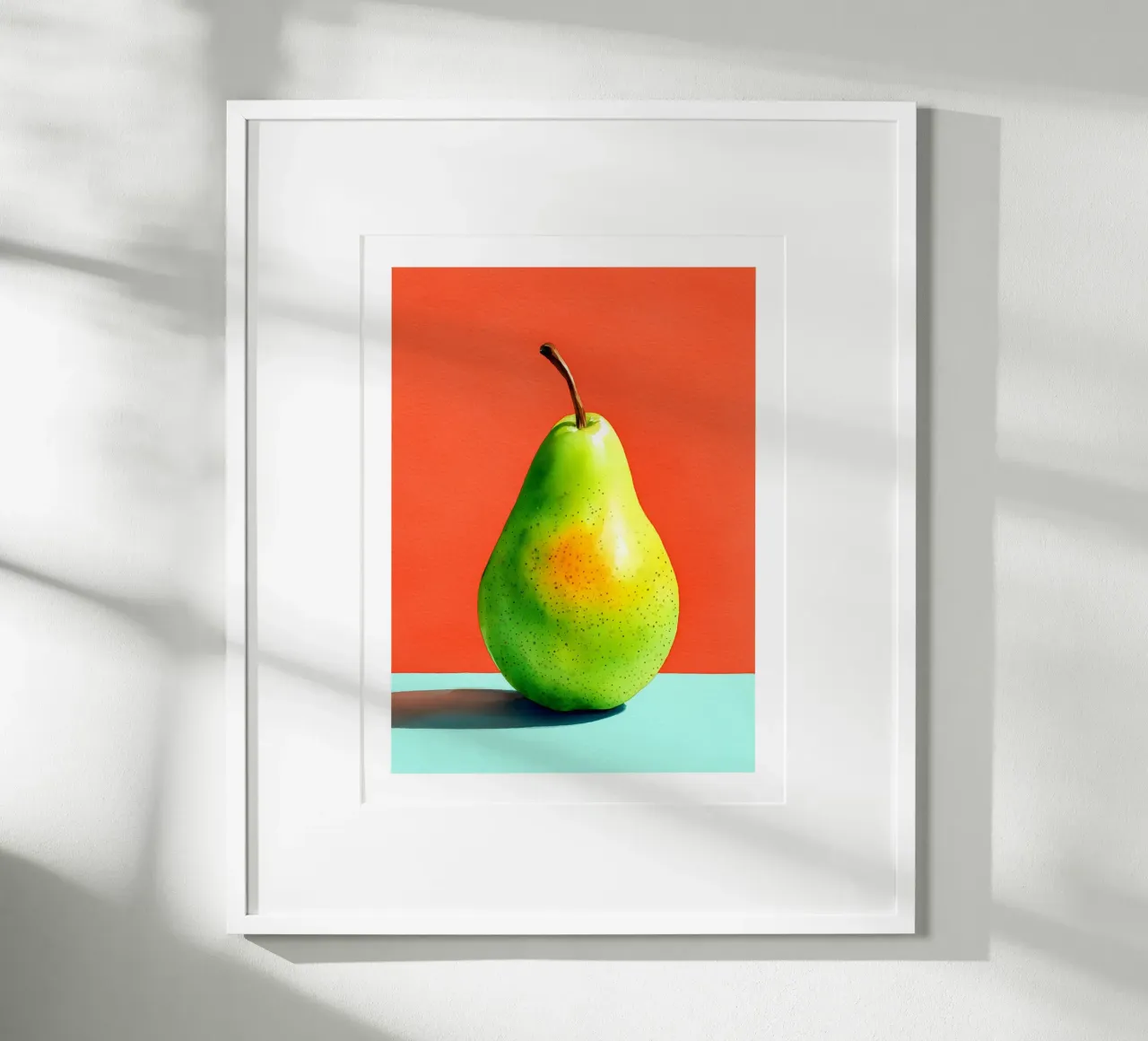 Heldergroene peer poster van Spice & Spoon Studio