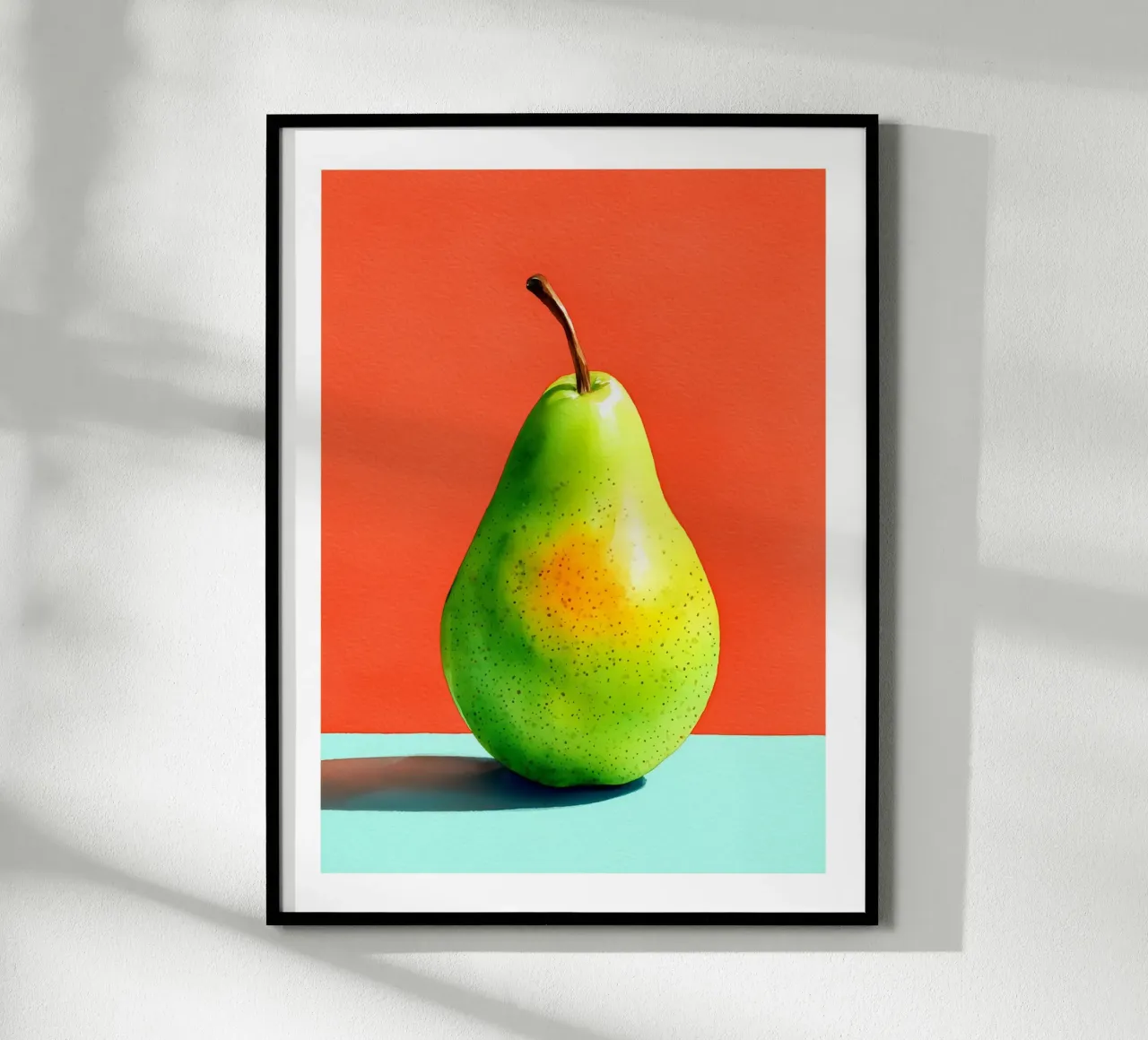 Heldergroene peer poster van Spice & Spoon Studio