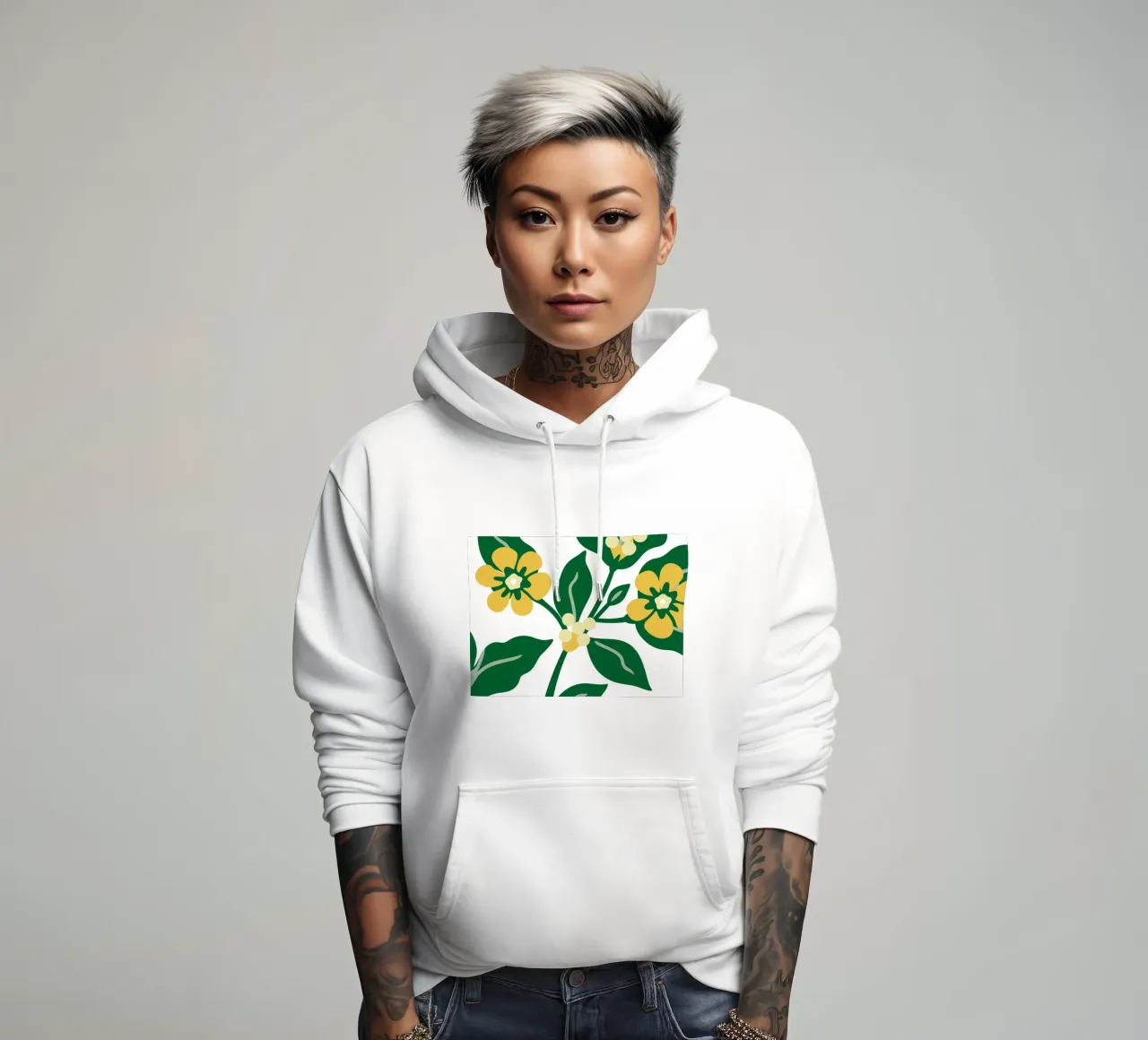 Sfondo con tema floreale fresco felpa con cappuccio da SPECIAL FLOWER PATTERNS