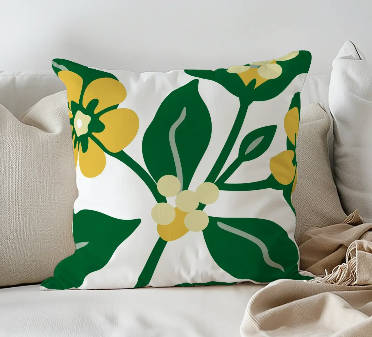 Sfondo con tema floreale fresco cuscino da SPECIAL FLOWER PATTERNS