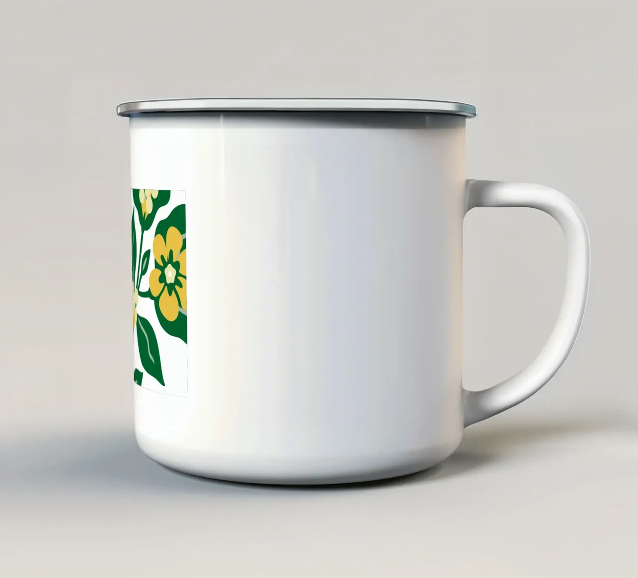 Sfondo con tema floreale fresco tazza in smalto da SPECIAL FLOWER PATTERNS