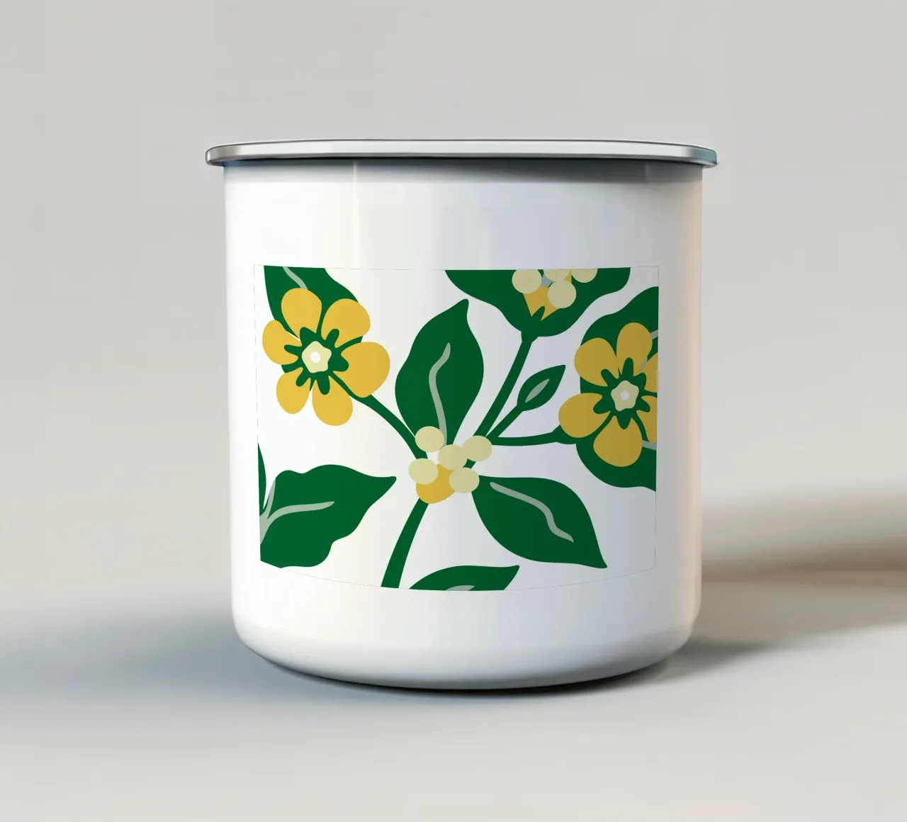 Sfondo con tema floreale fresco tazza in smalto da SPECIAL FLOWER PATTERNS