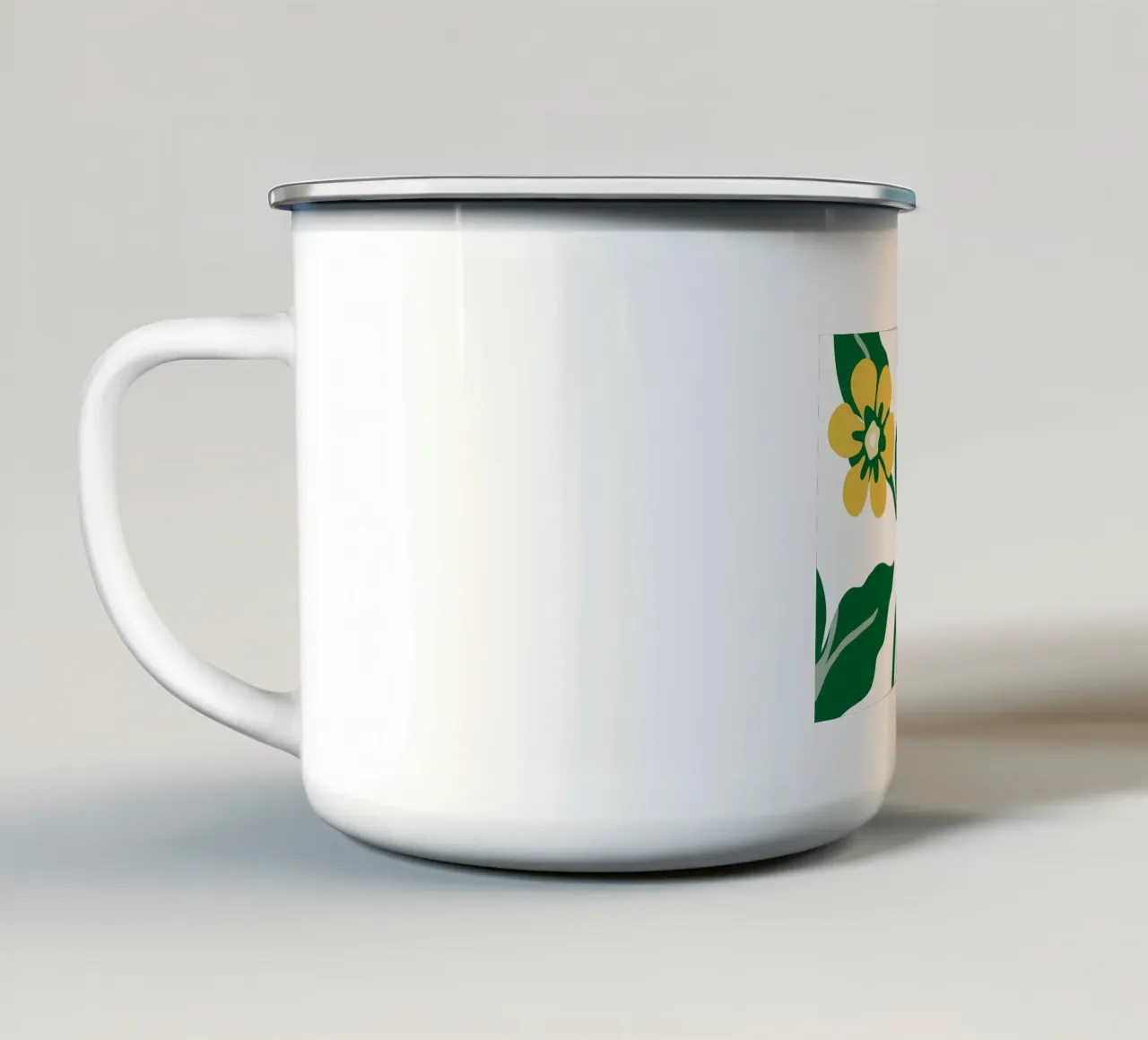 Sfondo con tema floreale fresco tazza in smalto da SPECIAL FLOWER PATTERNS