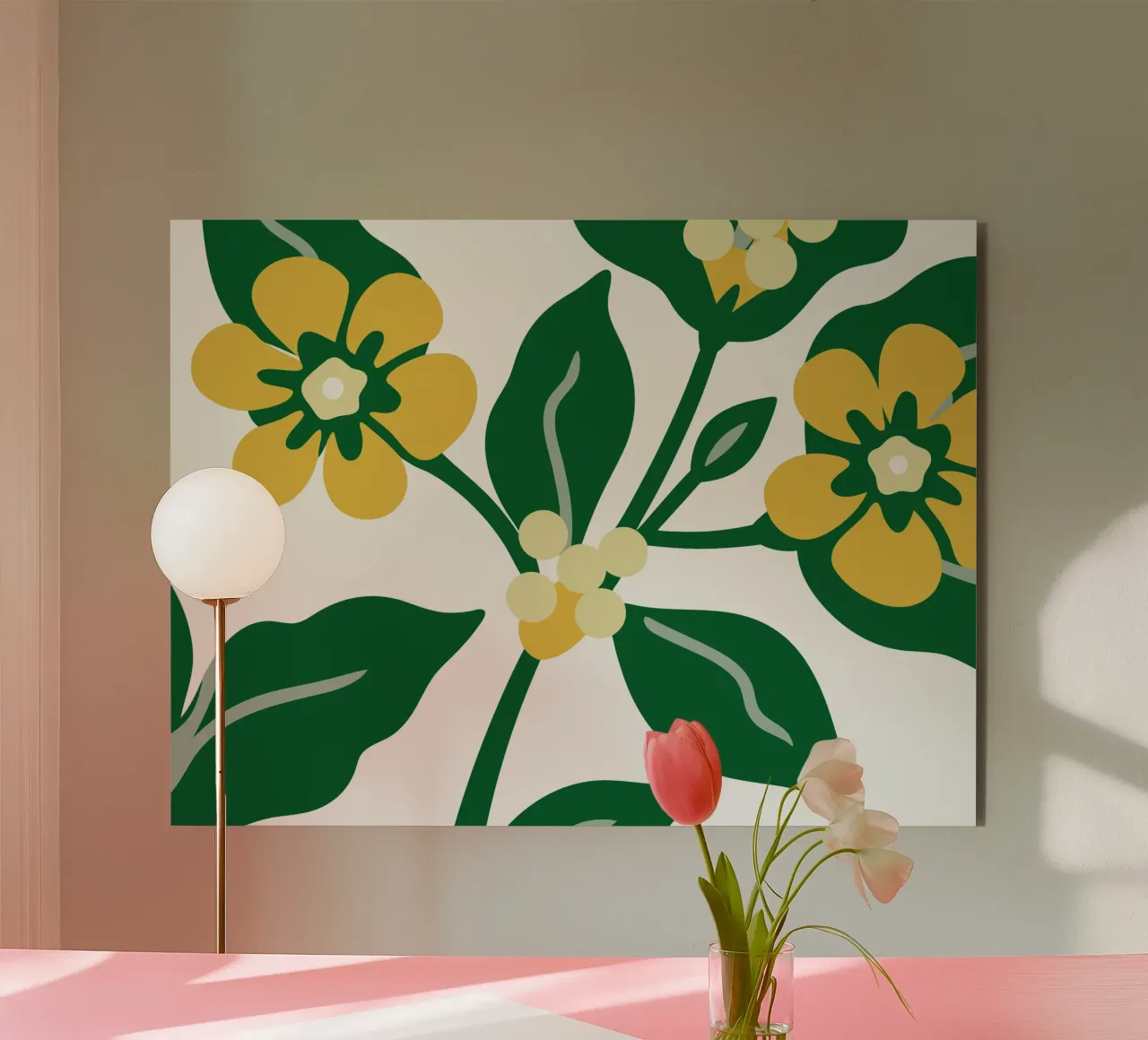 Sfondo con tema floreale fresco alluminio dibond da SPECIAL FLOWER PATTERNS