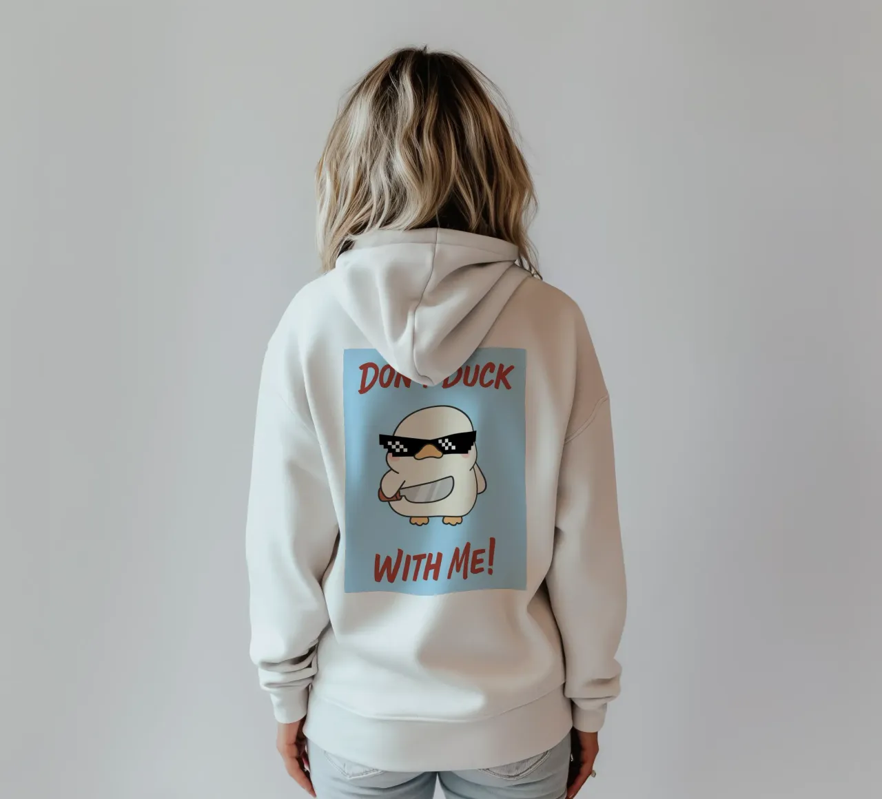 non fare l'anatra con me felpa con cappuccio da zaidza