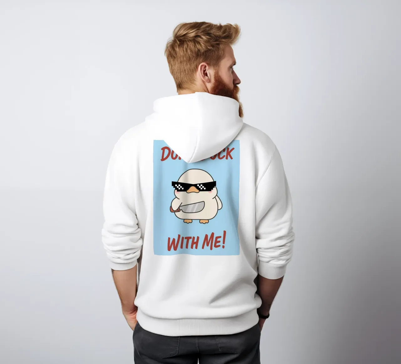 non fare l'anatra con me felpa con cappuccio da zaidza