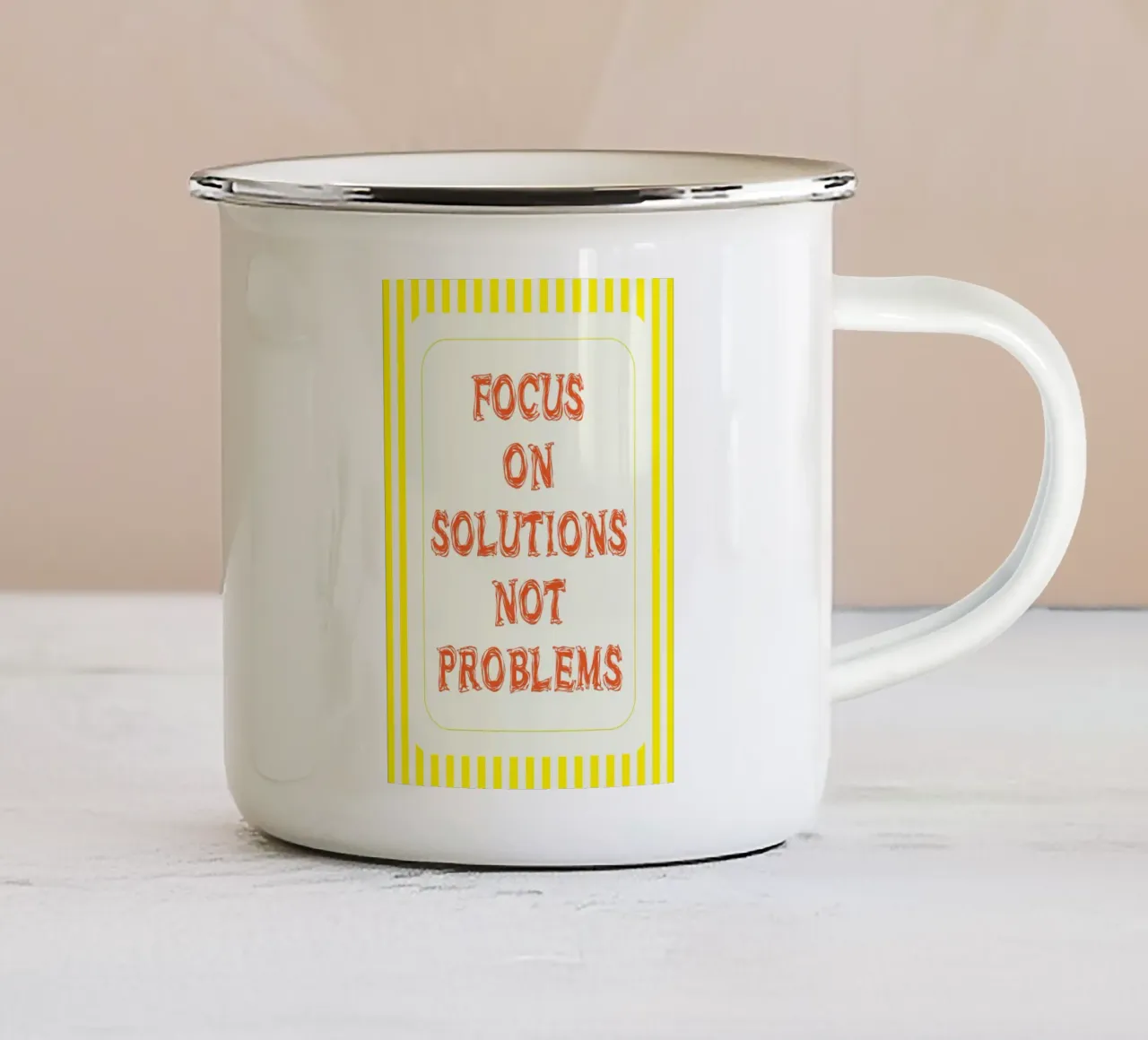 concentrarsi sulle soluzioni, non sui problemi tazza in smalto da zaidza