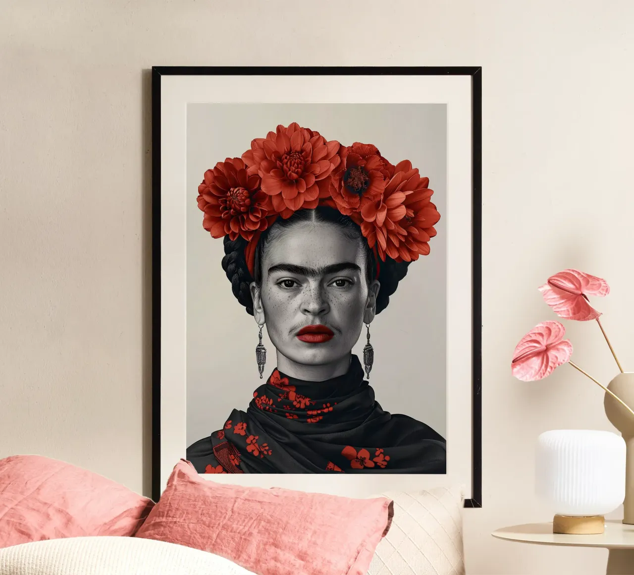Frida Kahlo "Beauty in Boldness" hahnemühle by Fantasias Florales