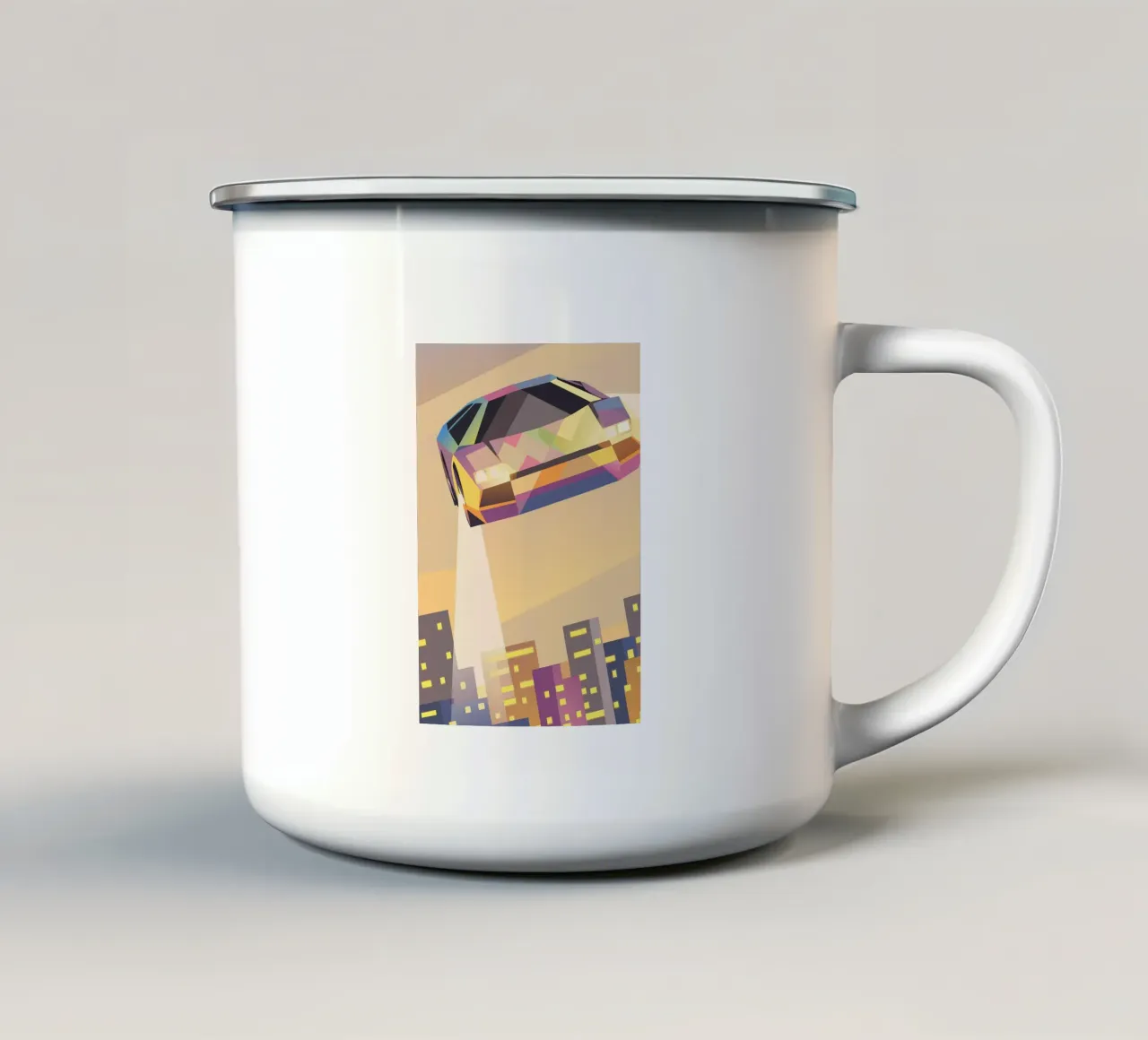 Auto volante futuristica tazza in smalto da POLYGON SPECIAL