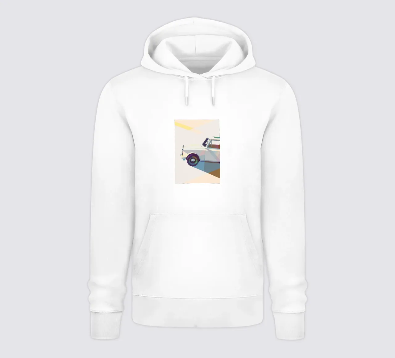 Auto d'epoca con stile geometrico felpa con cappuccio da POLYGON SPECIAL