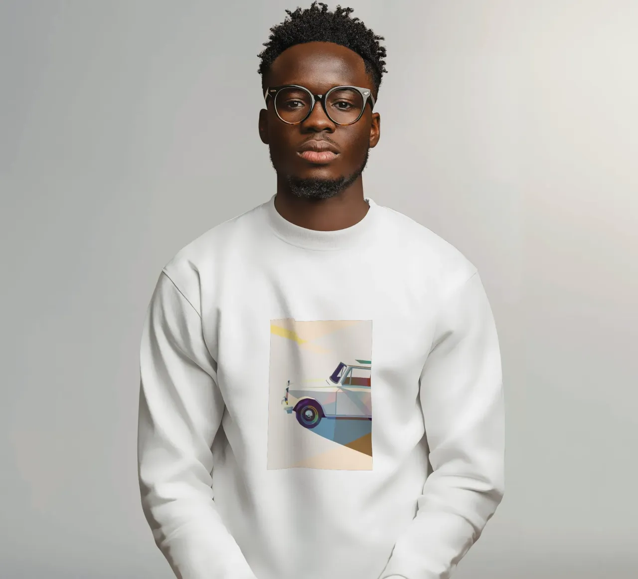 Auto d'epoca con stile geometrico felpa da POLYGON SPECIAL